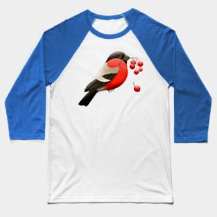 Lovely Red Bird With Fruits Baseball T-Shirt